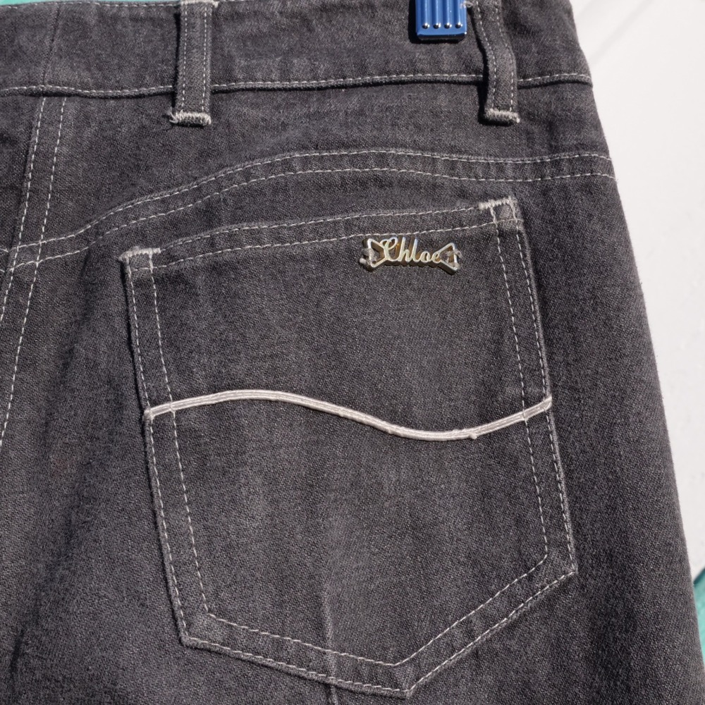 Y2K does 70s‎ Chloé grey 100% cotton made in France bootcut mid rise jeans - Picture 6 of 9